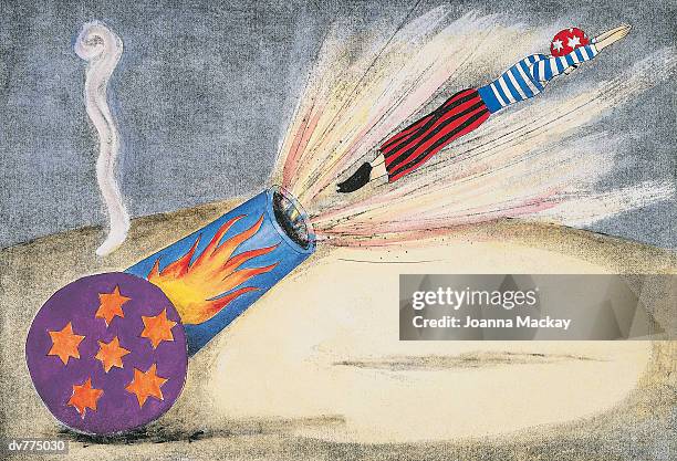 person shooting from a cannon - fire stock illustrations