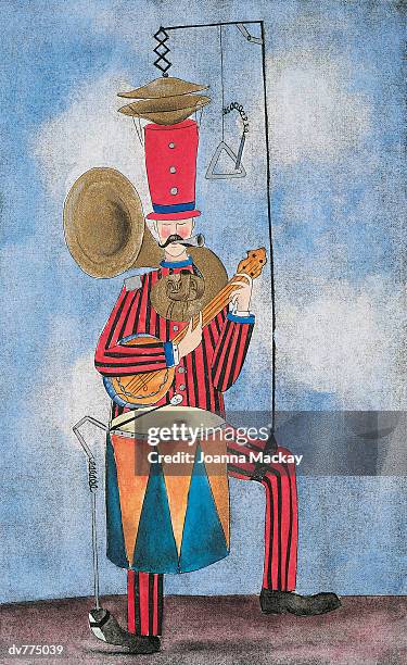 one man band - mackay stock illustrations