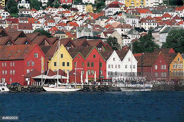 bergen, bryggen, norway - hordaland county stock pictures, royalty-free photos & images