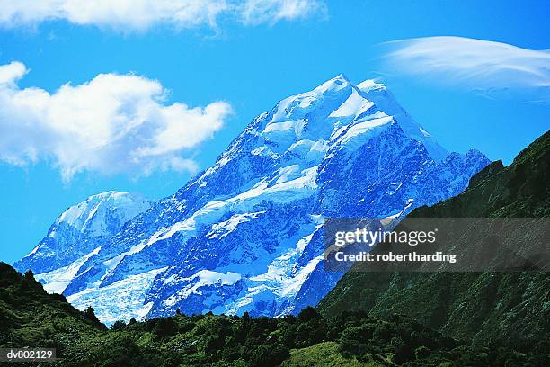 mt cook, canterbury alps, new zealand - serra cook - fotografias e filmes do acervo