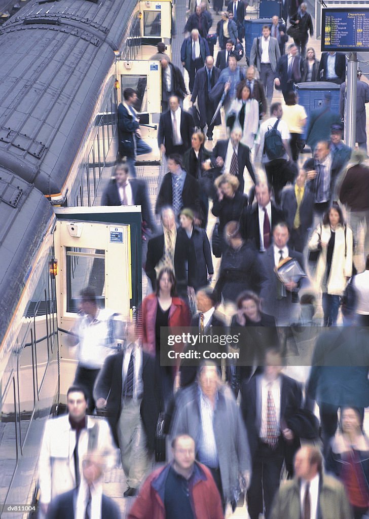 Commuters at Train Station