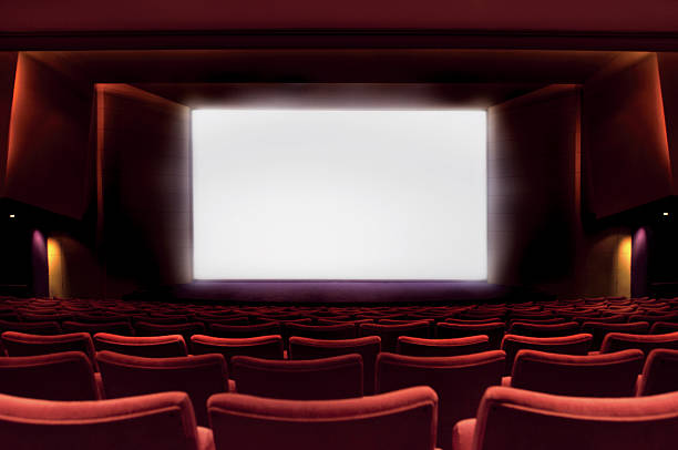 Illuminated Projection Screen in An Empty Cinema
