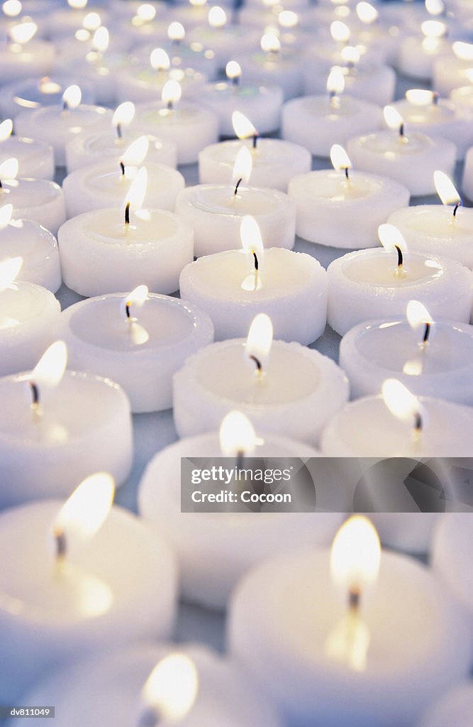 Large Group of Burning Candles
