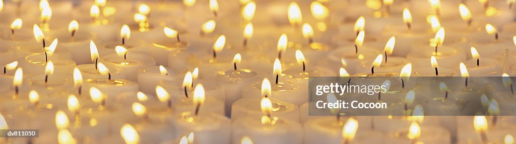 Large Group of Burning Candles