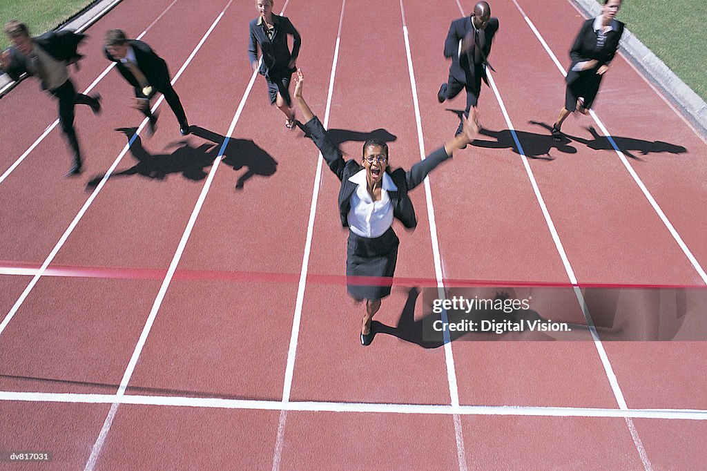Find Finish Line Running Crossing The Finish Line