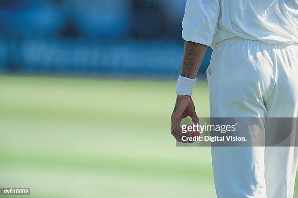 cricket - cricket ball close up stockfoto's en -beelden