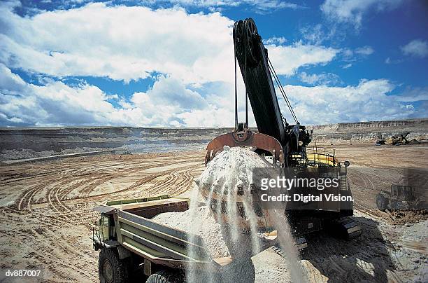 opencast uranium mine, wyoming, usa - wyoming stock pictures, royalty-free photos & images