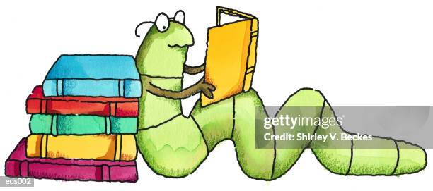 bookworm - book worm stock illustrations