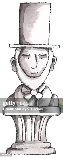 illustrazioni stock, clip art, cartoni animati e icone di tendenza di bust of abraham lincoln - abraham lincoln cartoon