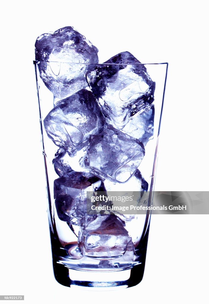 Ice cubes in glass