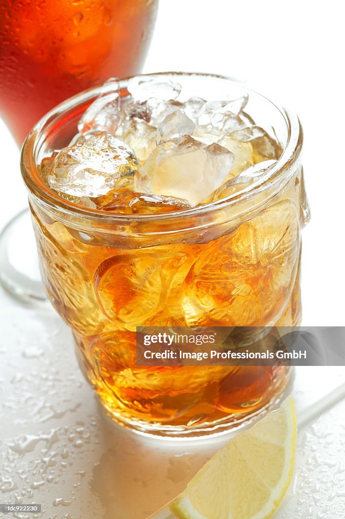 Iced teas and wedge of lemon