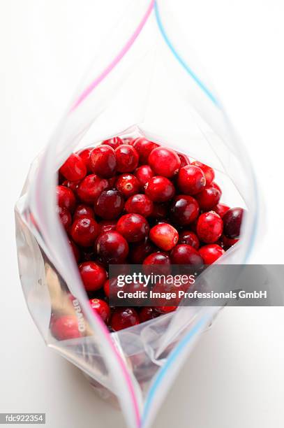 cranberries in freezer bag - food bag stock pictures, royalty-free photos & images