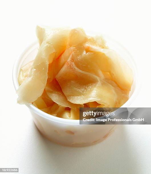 sushi accompaniments: preserved ginger - gari stock pictures, royalty-free photos & images