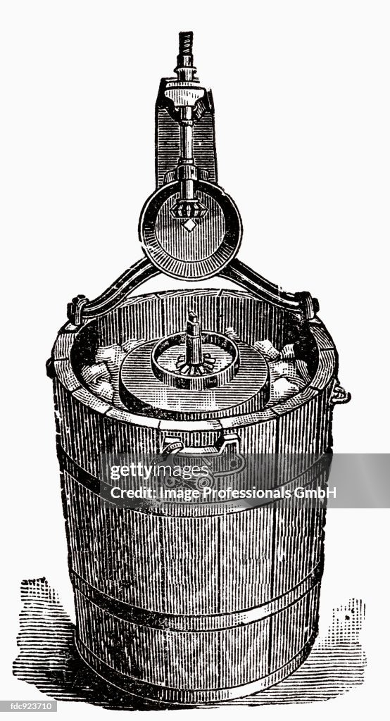 Old ice cream maker (illustration)