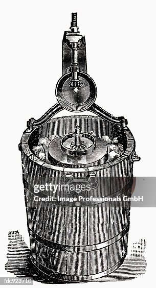 Old ice cream maker (illustration) Old ice cream maker (illustration)