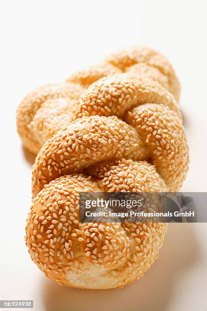 sesame plaits - braided bread stock pictures, royalty-free photos & images