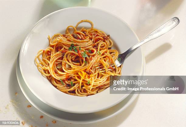 spaghetti all'arrabiata (spicy pasta dish, italy) - all stock pictures, royalty-free photos & images