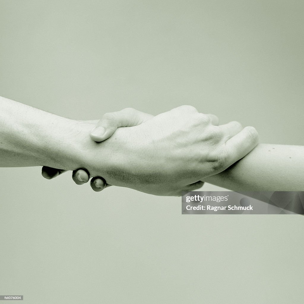 Interlocked hands