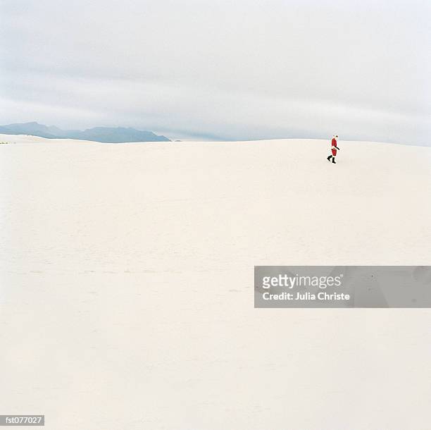 santa claus walking in the desert, new mexico, usa - julia an stock pictures, royalty-free photos & images
