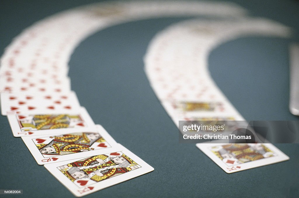 Playing cards spread out on a table, Las Vegas, Nevada, USA