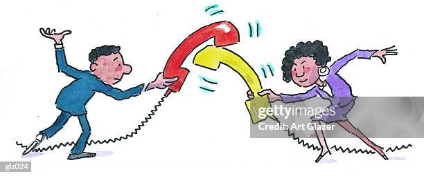 phone war - phone off the hook stock illustrations