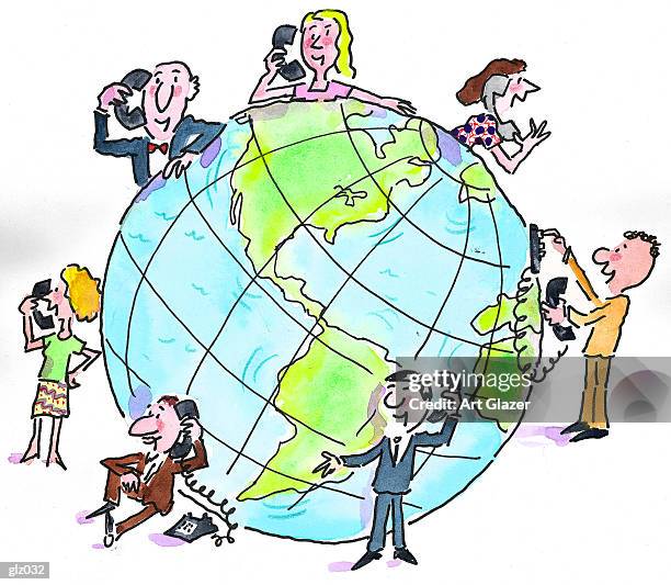 Direct Communication Cartoon Landline Telecommunication Cartoon Photos and Premium High Res Pictures ...