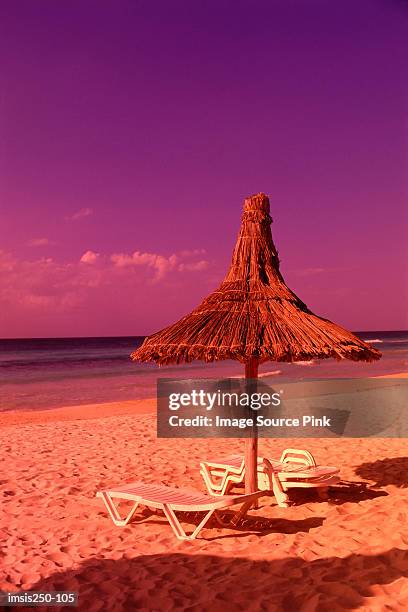 beach sunshade - travel11 stock pictures, royalty-free photos & images