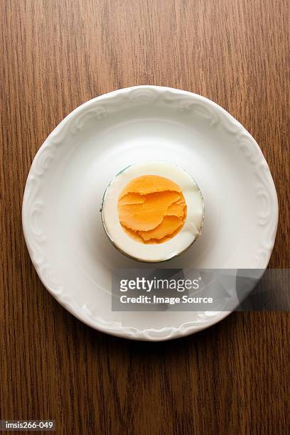 hard boiled egg on table - kokat ägg bildbanksfoton och bilder