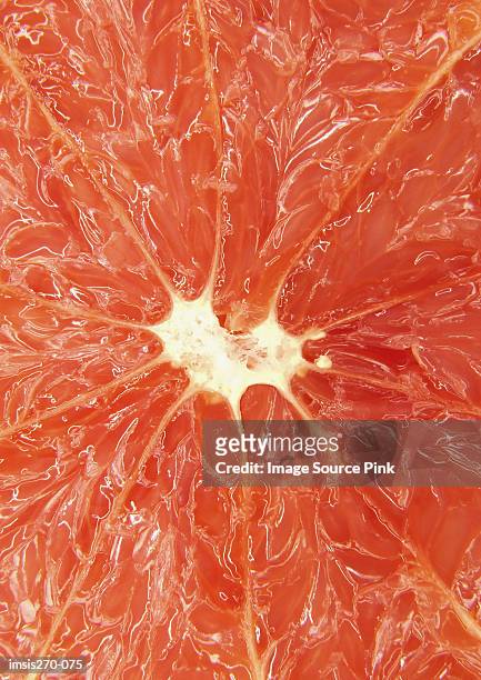 sliced grapefruit close-up - pompelmo foto e immagini stock