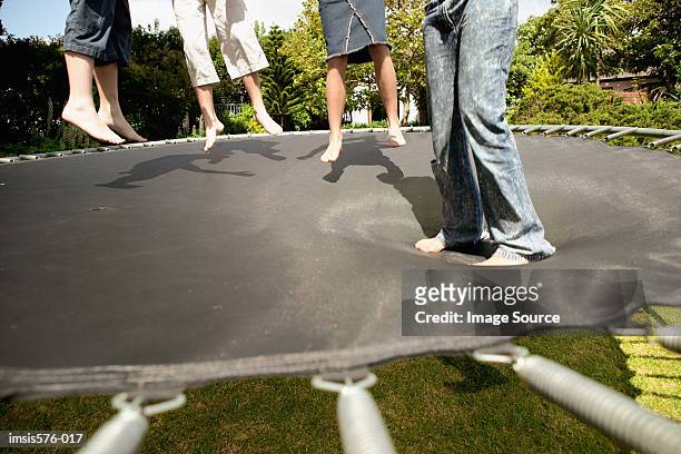 children on trampoline - tween heels stock pictures, royalty-free photos & images