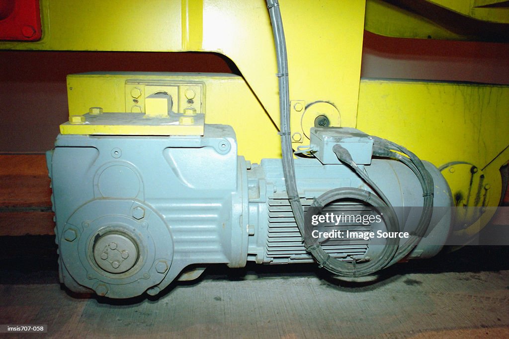 Electric motor on the base of a modern container crane