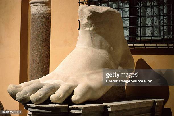 statue of foot - capitoline museums stock pictures, royalty-free photos & images