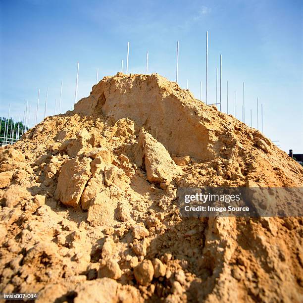 excavated earth - sand pile stock pictures, royalty-free photos & images