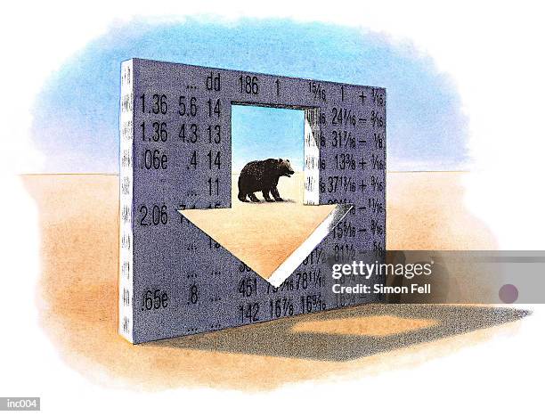 bear market - bear white background stock illustrations