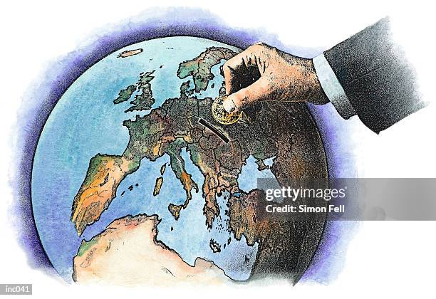 ilustraciones, imágenes clip art, dibujos animados e iconos de stock de investing in europe - world at your fingertips