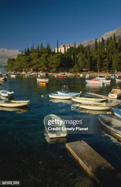 boats in small marina. - eastern european culture stock pictures, royalty-free photos & images