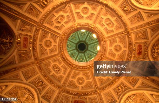 domed ceiling of museum of fine arts. - kunsthistorisches museum stock pictures, royalty-free photos & images