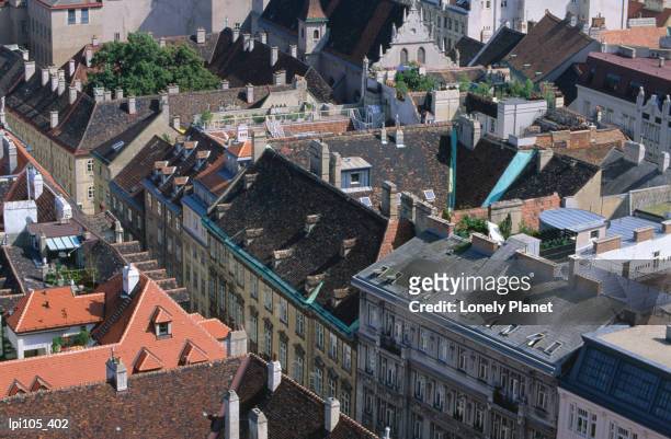 looking over city from st stephens cathedral dome (stephansdom). - stephansplatz stock pictures, royalty-free photos & images