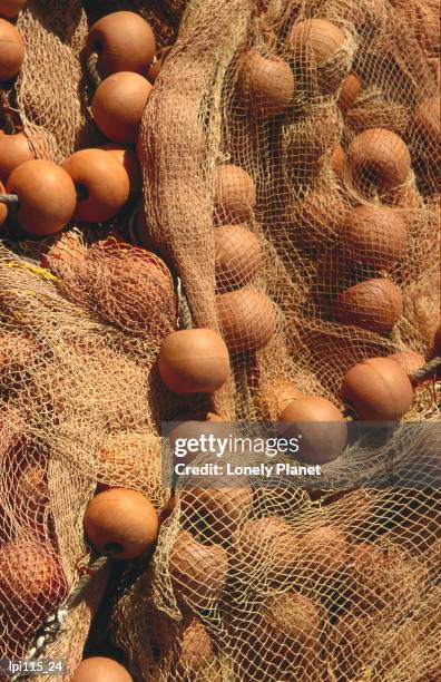 detail of fishing net. - net fishing stock pictures, royalty-free photos & images