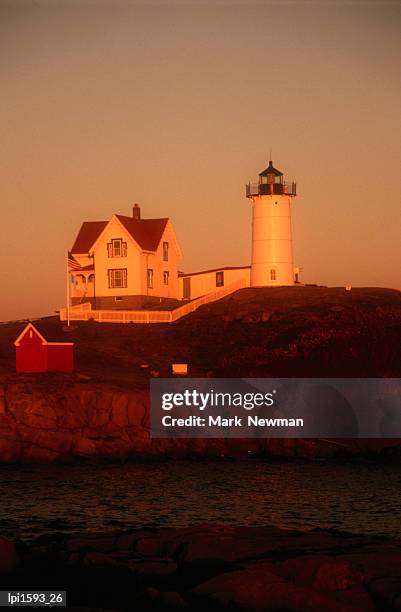 museum and portland head light house at cape elizabeth, portland, united states of america - the museum of modern arts 8th annual film benefit honoring cate blanchett stockfoto's en -beelden