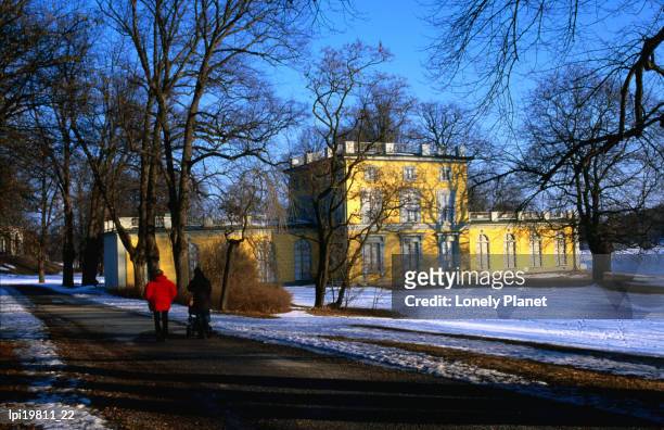gustav iii's paviljong in hagaparken, stockholm, sweden - stockholm county stockfoto's en -beelden