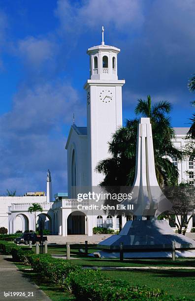 exterior of dulce nombre de maria cathedral-basilica, hagatna, guam - maria stockfoto's en -beelden