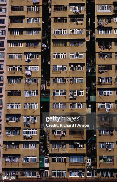 detail of apartment building, aberdeen, hong kong island, hong kong, china, north-east asia - sudeste da china imagens e fotografias de stock