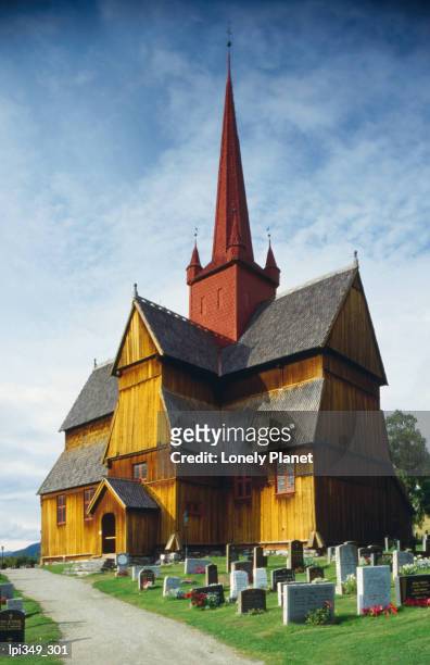 13th century stav church. - trøndelag stock pictures, royalty-free photos & images