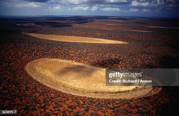 aerial of salt pans near denham, monkey mia national park, western australia, australia, australasia - monkey mia stock pictures, royalty-free photos & images