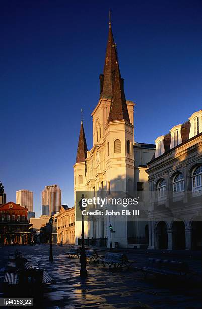 st louis cathedral, low angle view, new orleans, united states of america - elk stockfoto's en -beelden