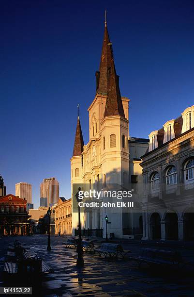 st louis cathedral, low angle view, new orleans, united states of america - iii stock pictures, royalty-free photos & images