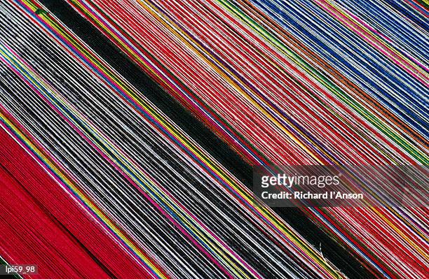 detail of striped woven fabric, peru, south america - peruanische kultur stock-fotos und bilder