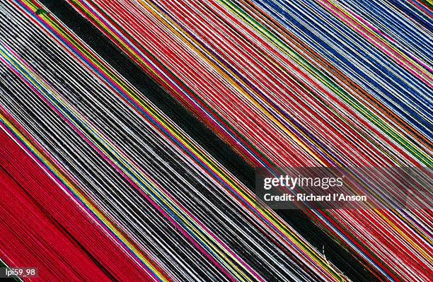 detail of striped woven fabric, peru, south america - cultura sudamericana fotografías e imágenes de stock