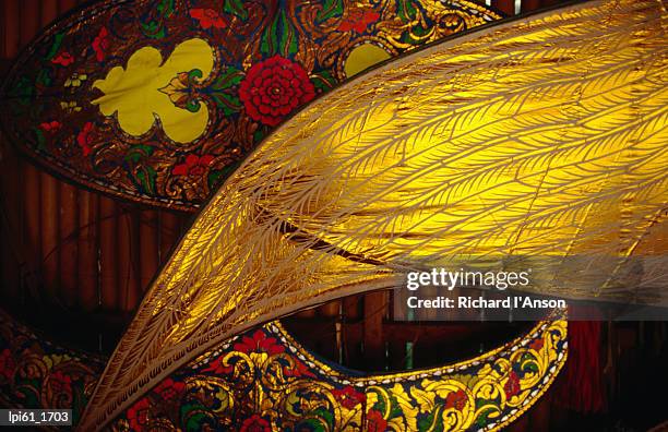 detail of traditional kites, kota bharu, kelantan, malaysia, south-east asia - kota bharu stock-fotos und bilder